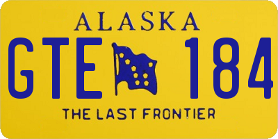 AK license plate GTE184