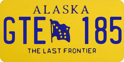AK license plate GTE185
