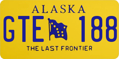 AK license plate GTE188
