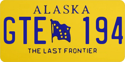 AK license plate GTE194