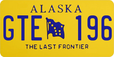 AK license plate GTE196