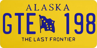 AK license plate GTE198