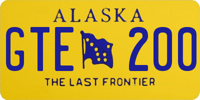 AK license plate GTE200