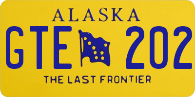 AK license plate GTE202