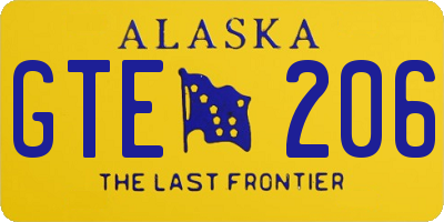 AK license plate GTE206