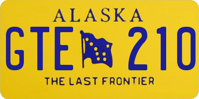 AK license plate GTE210