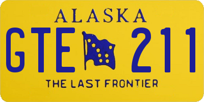 AK license plate GTE211