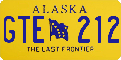 AK license plate GTE212