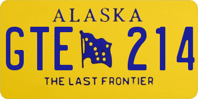 AK license plate GTE214