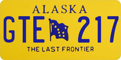 AK license plate GTE217