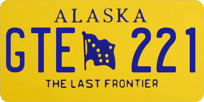 AK license plate GTE221