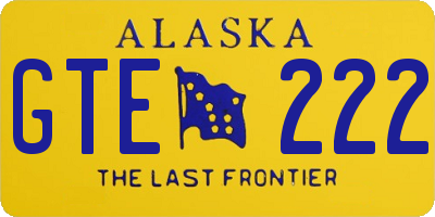 AK license plate GTE222