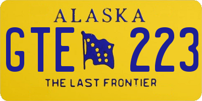 AK license plate GTE223