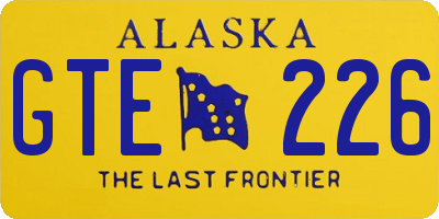 AK license plate GTE226