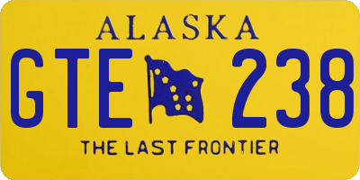 AK license plate GTE238