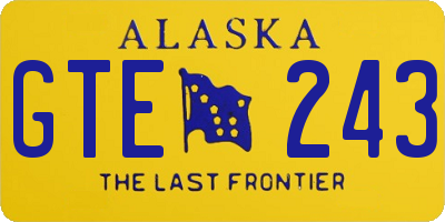 AK license plate GTE243