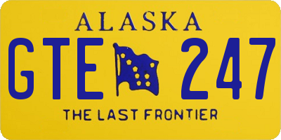 AK license plate GTE247