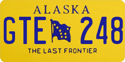 AK license plate GTE248