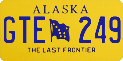 AK license plate GTE249