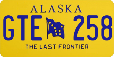 AK license plate GTE258
