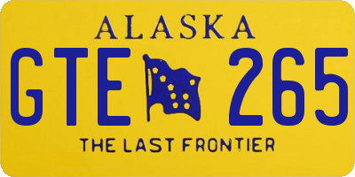 AK license plate GTE265