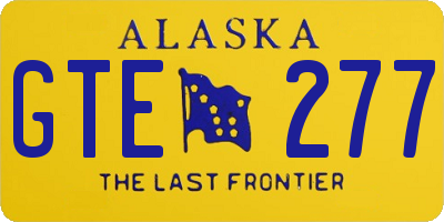 AK license plate GTE277