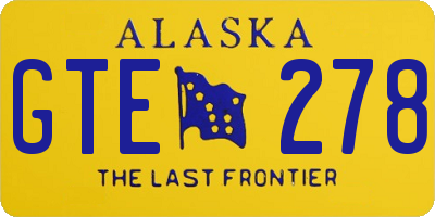 AK license plate GTE278