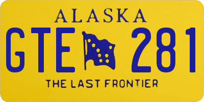 AK license plate GTE281