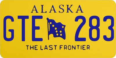 AK license plate GTE283