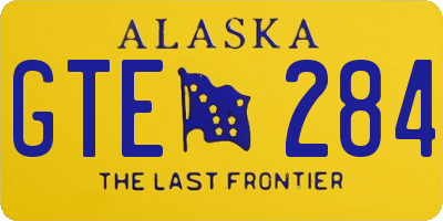 AK license plate GTE284