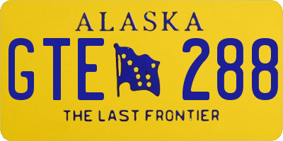 AK license plate GTE288