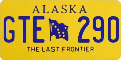 AK license plate GTE290