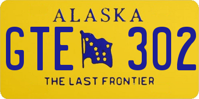AK license plate GTE302