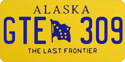 AK license plate GTE309