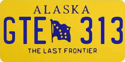 AK license plate GTE313