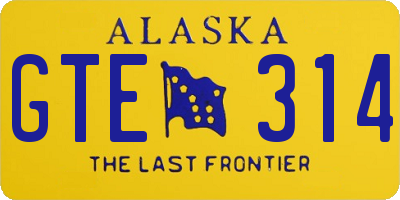 AK license plate GTE314