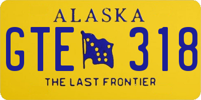 AK license plate GTE318