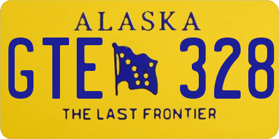 AK license plate GTE328