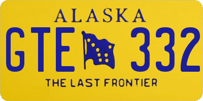 AK license plate GTE332