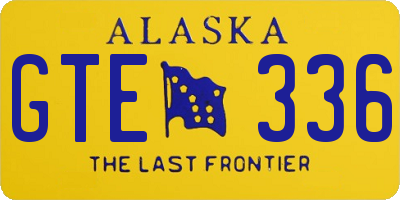 AK license plate GTE336