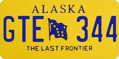 AK license plate GTE344
