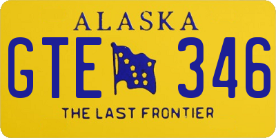 AK license plate GTE346
