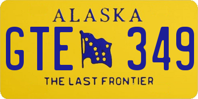 AK license plate GTE349