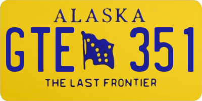 AK license plate GTE351