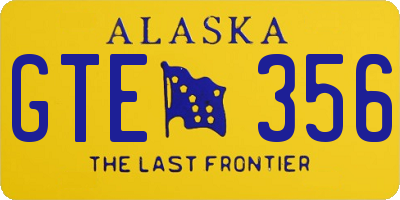 AK license plate GTE356