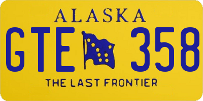 AK license plate GTE358