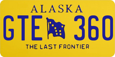 AK license plate GTE360