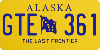 AK license plate GTE361