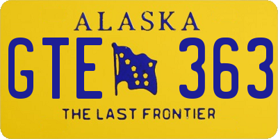 AK license plate GTE363