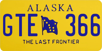 AK license plate GTE366